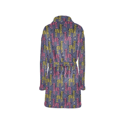 Zebra Print Design LKS303 Women's Fleece Robe