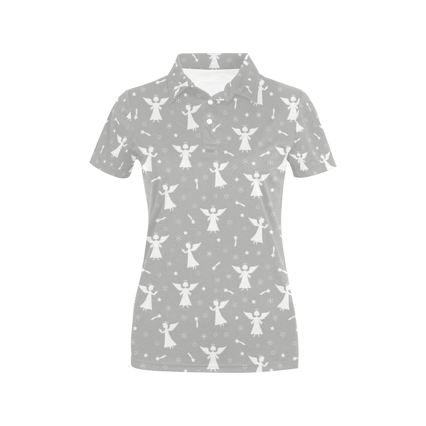 Angel Pattern Print Design 03 Women's Polo Shirt