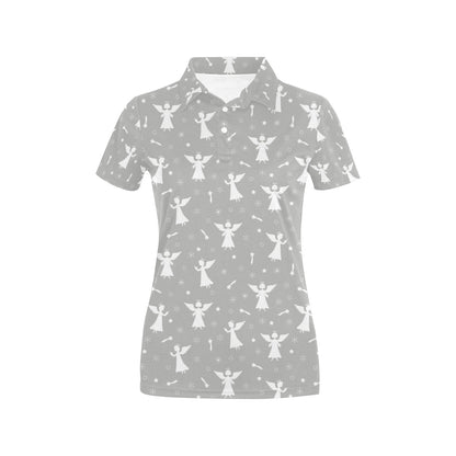 Angel Pattern Print Design 03 Women's Polo Shirt