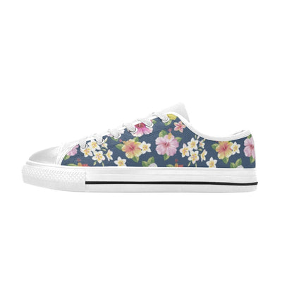 Hibiscus Sweet Print Design LKS304 Women's White Low Top Shoes