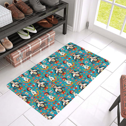Day of the Dead Old School Girl Design Rubber Doormat