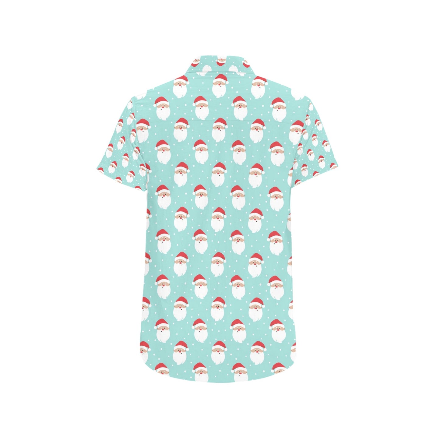 Santa Print Design LKS308 Men Short Sleeve Button Up Shirt
