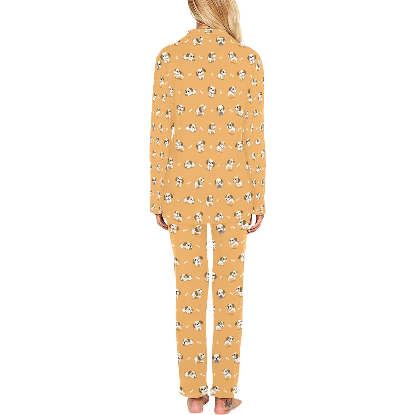 Shih Tzu Print Design LKS304 Women's Long Pajama Set