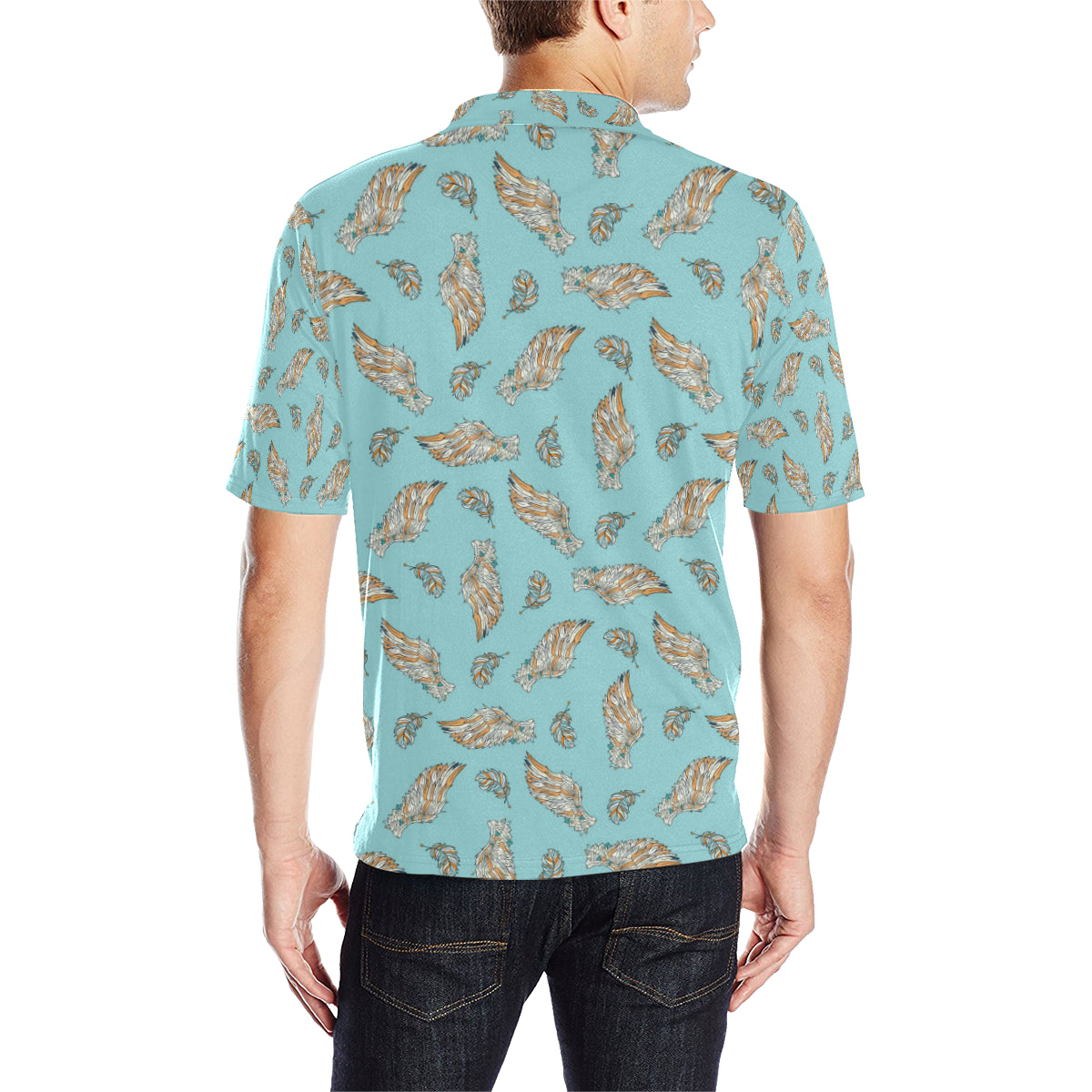 Angel Wings Pattern Print Design 03 Men Polo Shirt