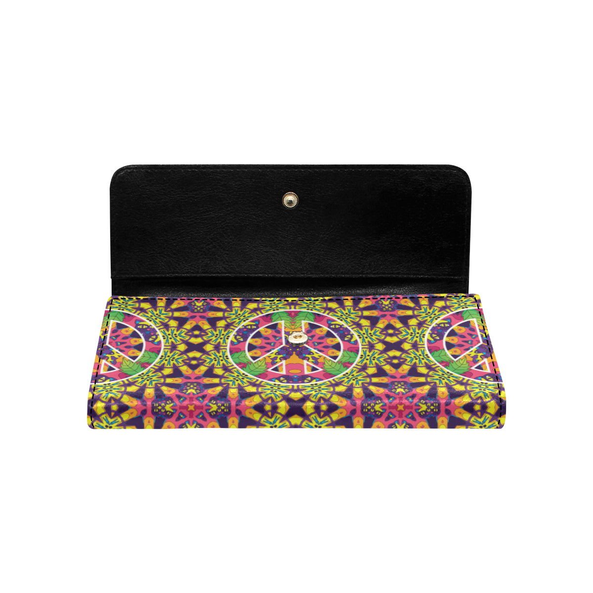 Peace Sign Pattern Print Design A04 Women's Trifold Wallet