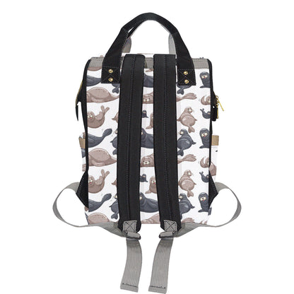 Sea Lion Pattern Print Design 02 Diaper Bag Backpack