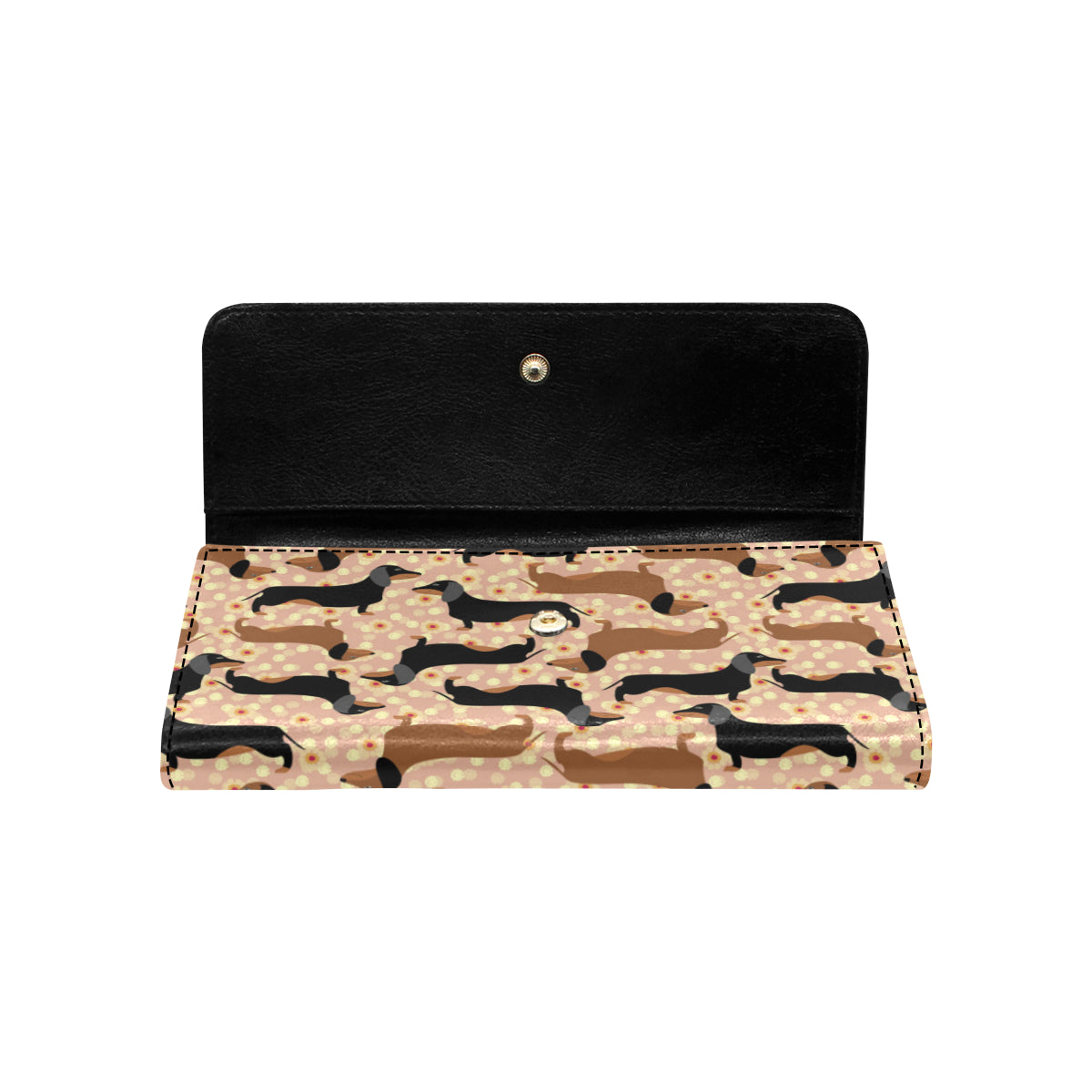 Dachshund Pattern Print Design 011 Women's Trifold Wallet