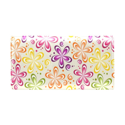 Flower Power Colorful Design Print Women's Trifold Wallet