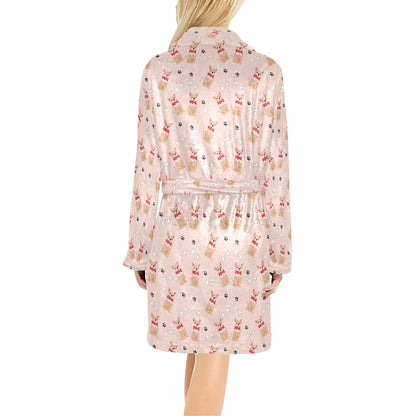 Chihuahua Pattern Print Design 04 Women's Fleece Robe