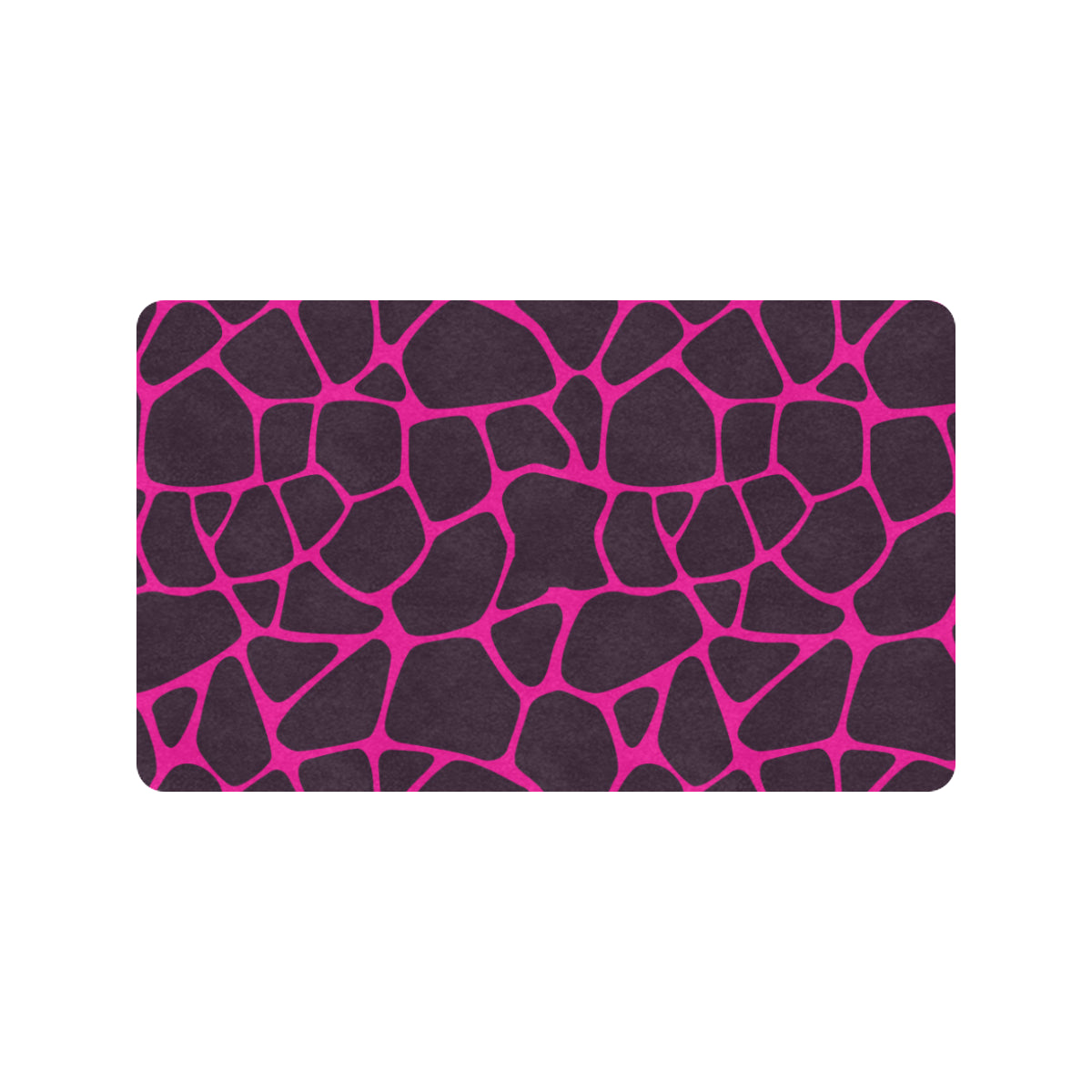Giraffe Pink Background Texture Print Rubber Doormat