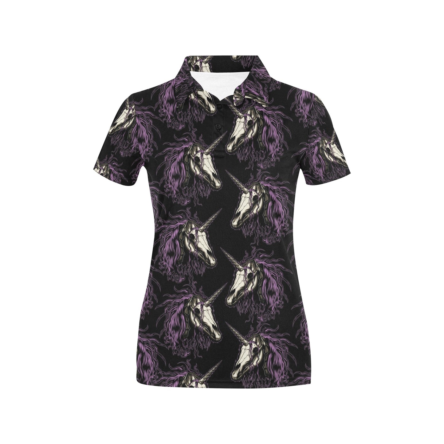 Unicorn Skull head Women's Polo Shirt