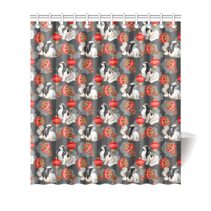 Japanese Chin Pattern Print Design 02 Shower Curtain