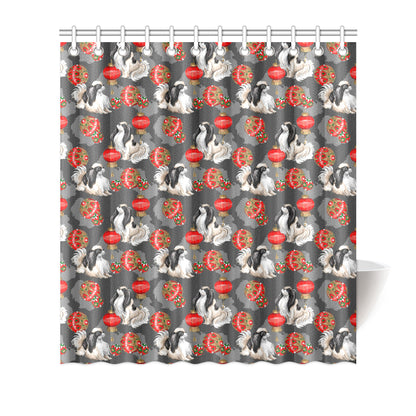 Japanese Chin Pattern Print Design 02 Shower Curtain