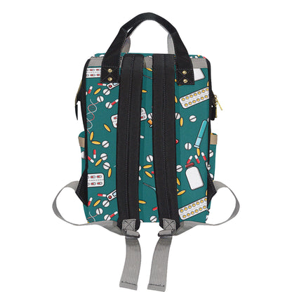 Nurse Pattern Print Design A05 Diaper Bag Backpack
