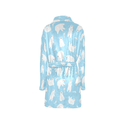 Polar Bear Pattern Print Design PB01 Women's Fleece Robe