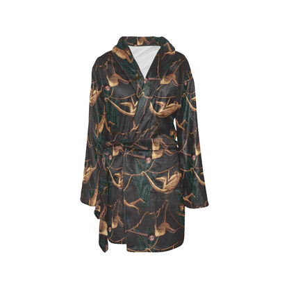 Monkey Pattern Print Design 02 Women's Fleece Robe