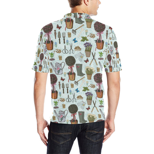 Gardening Pattern Print Design G01 Men Polo Shirt