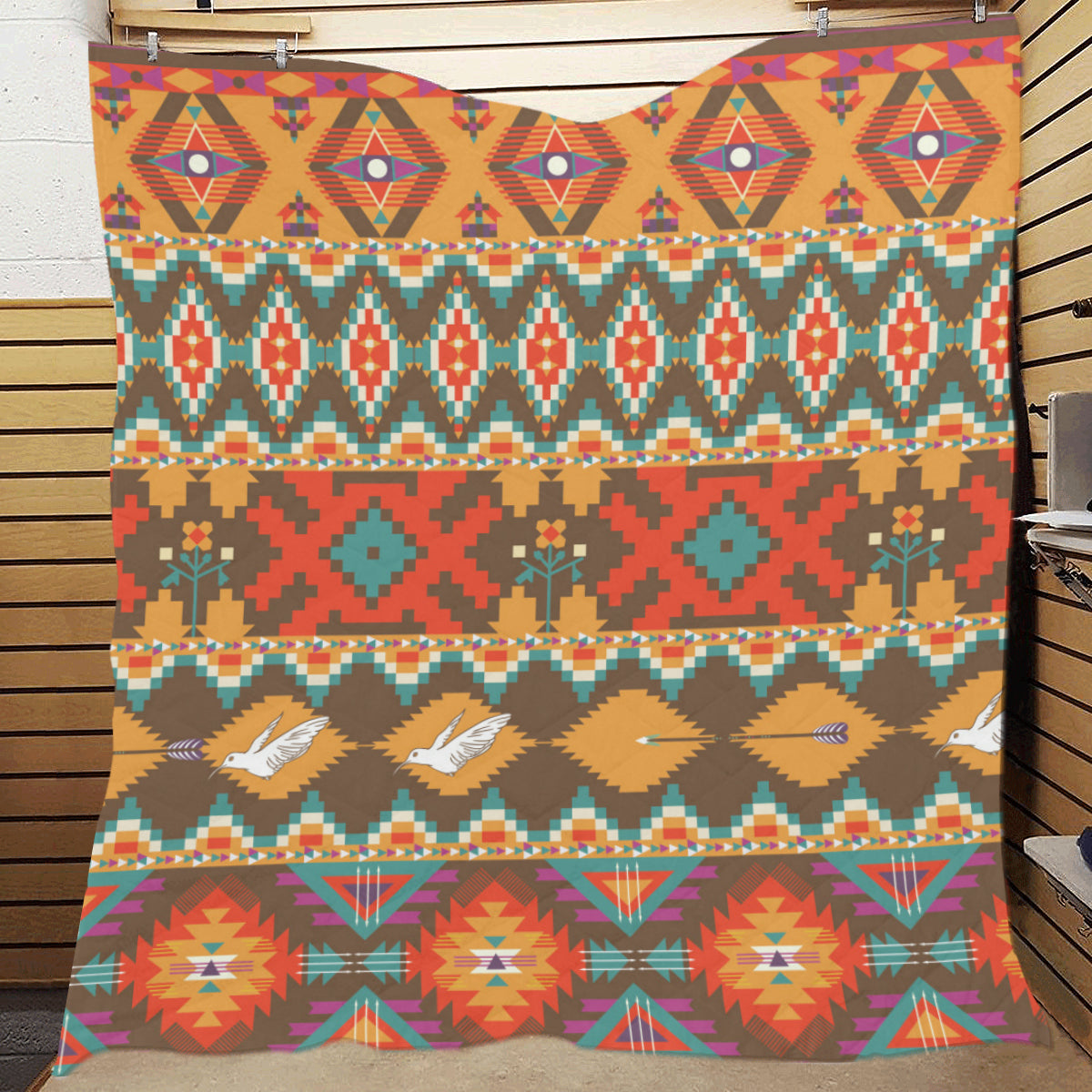Native Pattern Print Design A01 Premium Quilt
