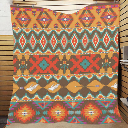 Native Pattern Print Design A01 Premium Quilt