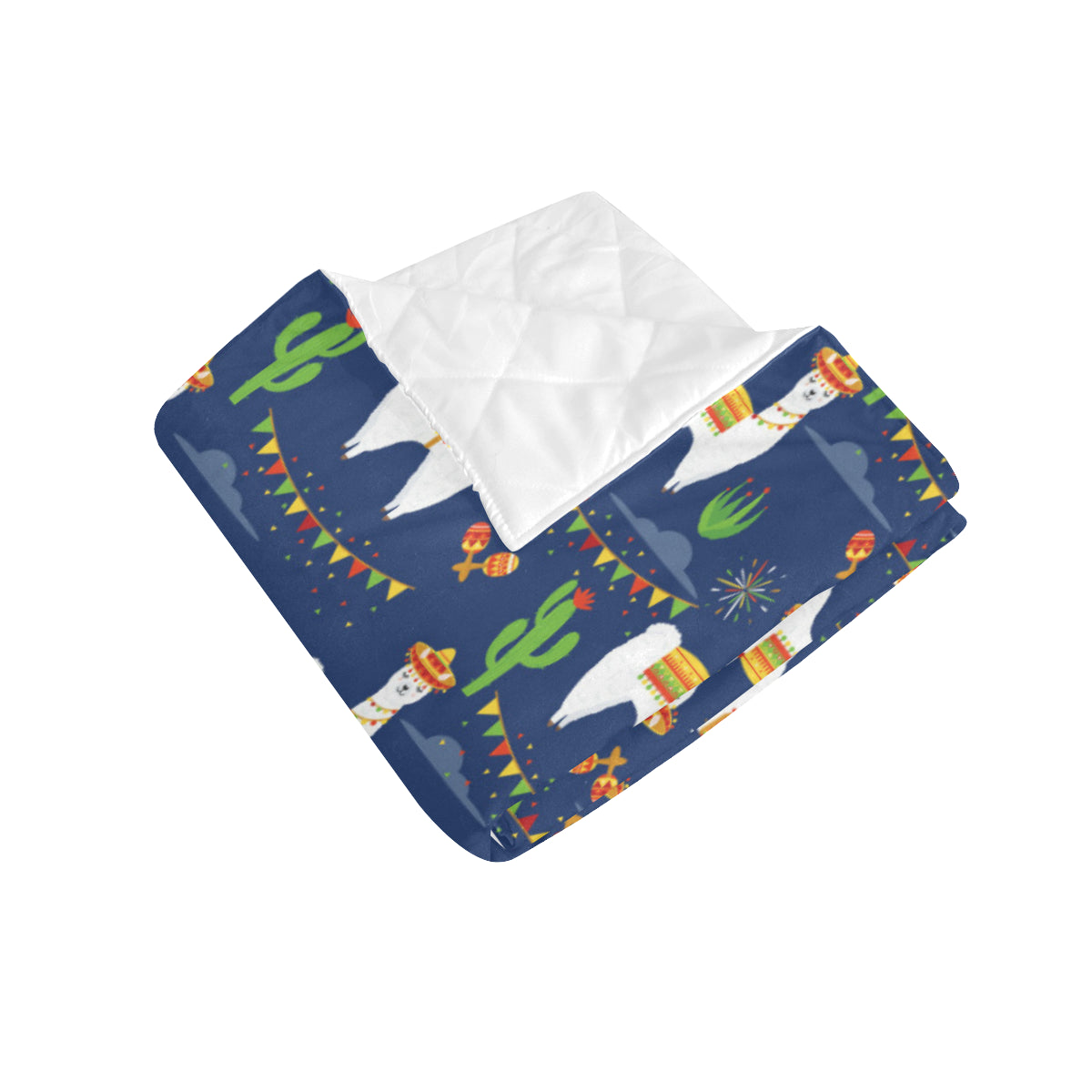 Llama Cactus Pattern Print Design 05 Premium Quilt