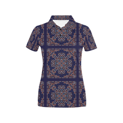 Bandana Print Design LKS3012 Women's Polo Shirt