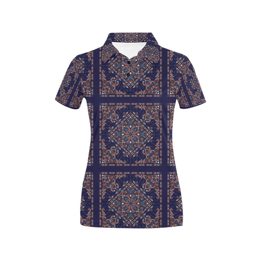 Bandana Print Design LKS3012 Women's Polo Shirt