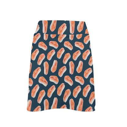 Salmon Steak Print Design LKS306 17" Golf & Pickleball Skort with Pockets