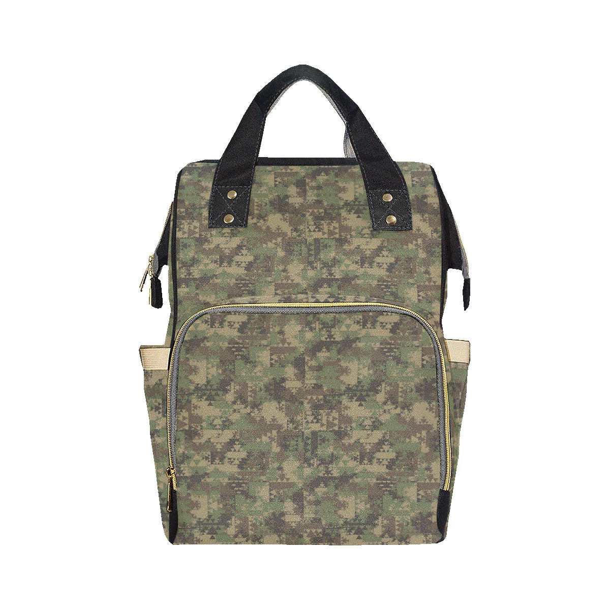 Camouflage Aztec Green Army Print Diaper Bag Backpack