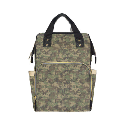 Camouflage Aztec Green Army Print Diaper Bag Backpack