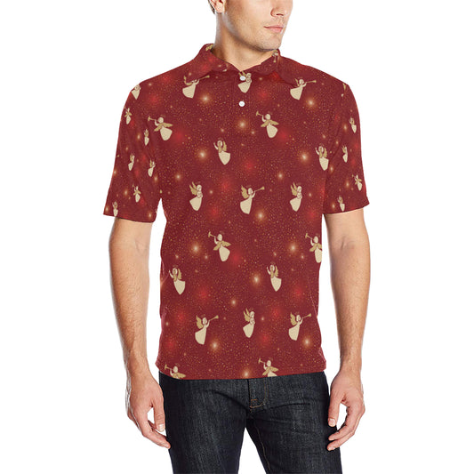 Angel Pattern Print Design 07 Men Polo Shirt