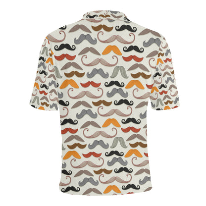 Mustache Pattern Print Design A02 Men Polo Shirt