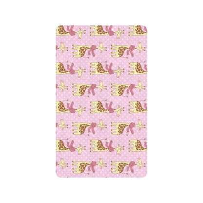 Giraffe Cute Pink Polka Dot Print Rubber Doormat