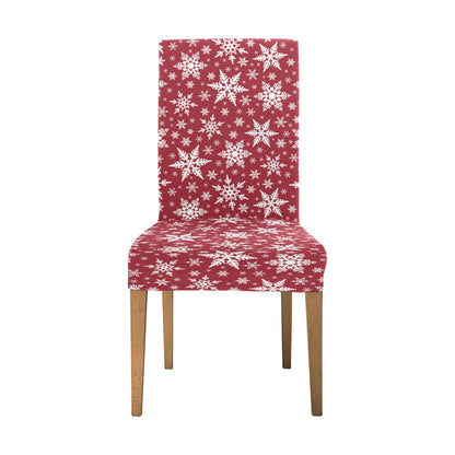 Snowflake Red Print Design LKS302 Dining Chair Slipcover