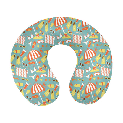 Beach Scene Pattern Print Design 02 U-Shaped Travel Neck Pillow