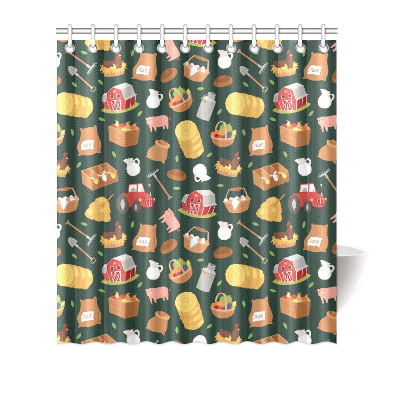 Agricultural Farm Print Design 02 Shower Curtain