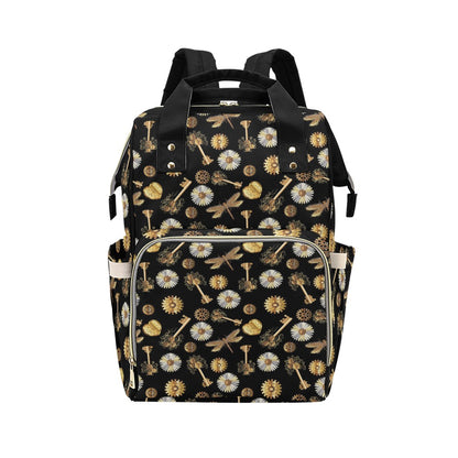 Steampunk Key Dragonfly Print Design LKS303 Diaper Bag Backpack