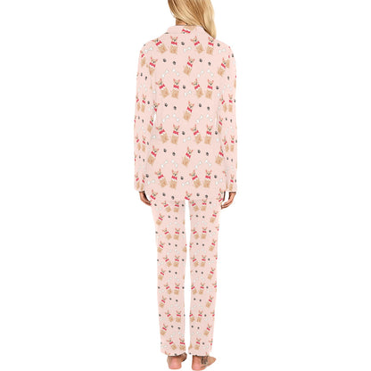 Chihuahua Pattern Print Design 04 Women's Long Pajama Set
