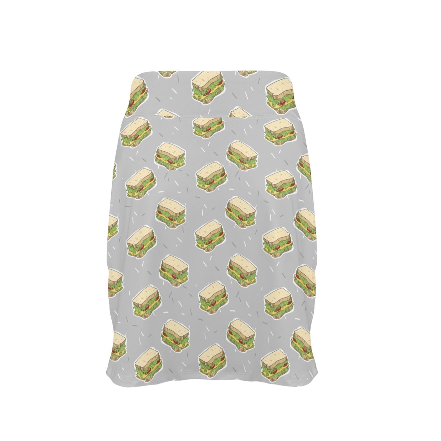 Sandwich Print Design LKS304 Women's Golf Skirt with Pocket