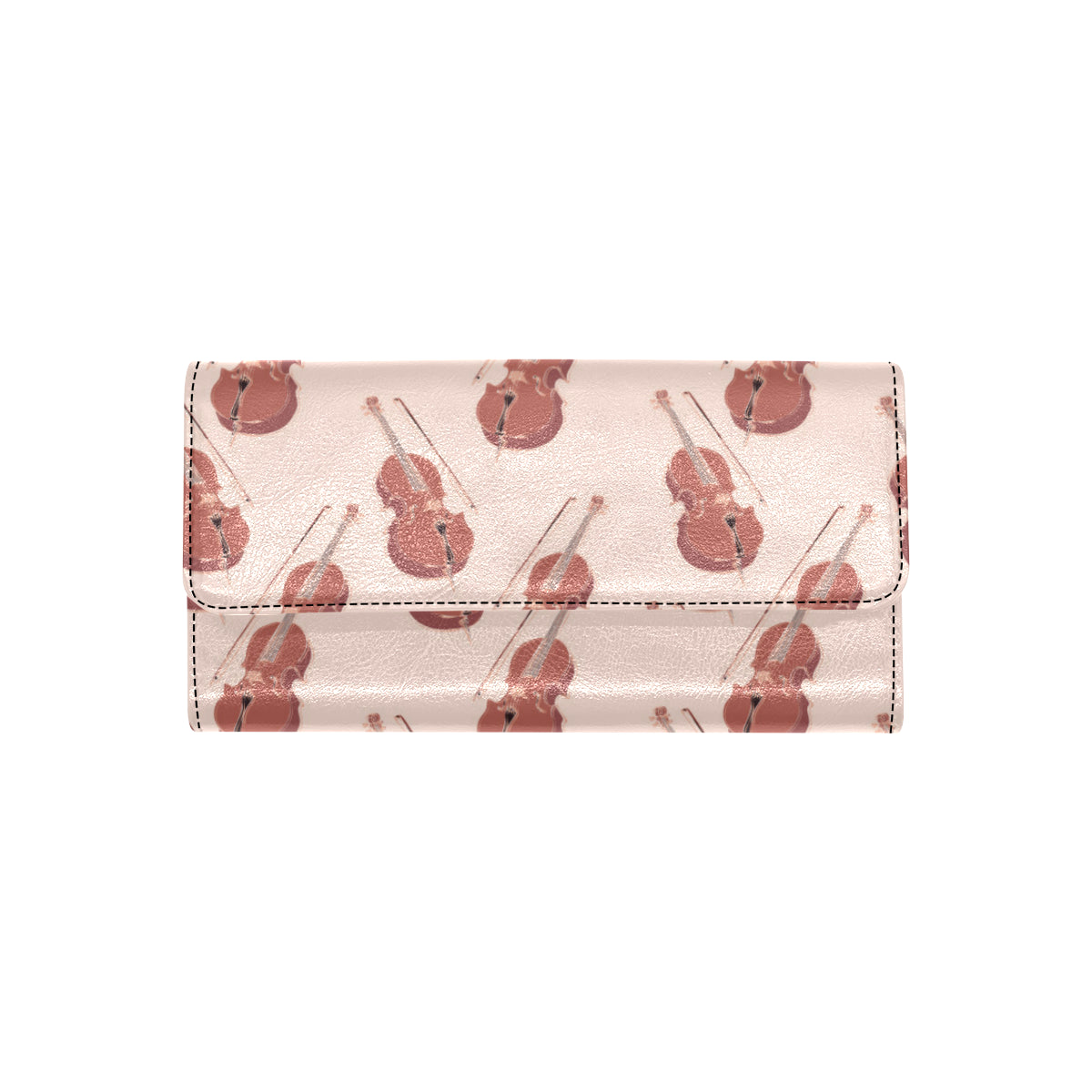 Cello Pattern Print Design 03 Women's Trifold Wallet