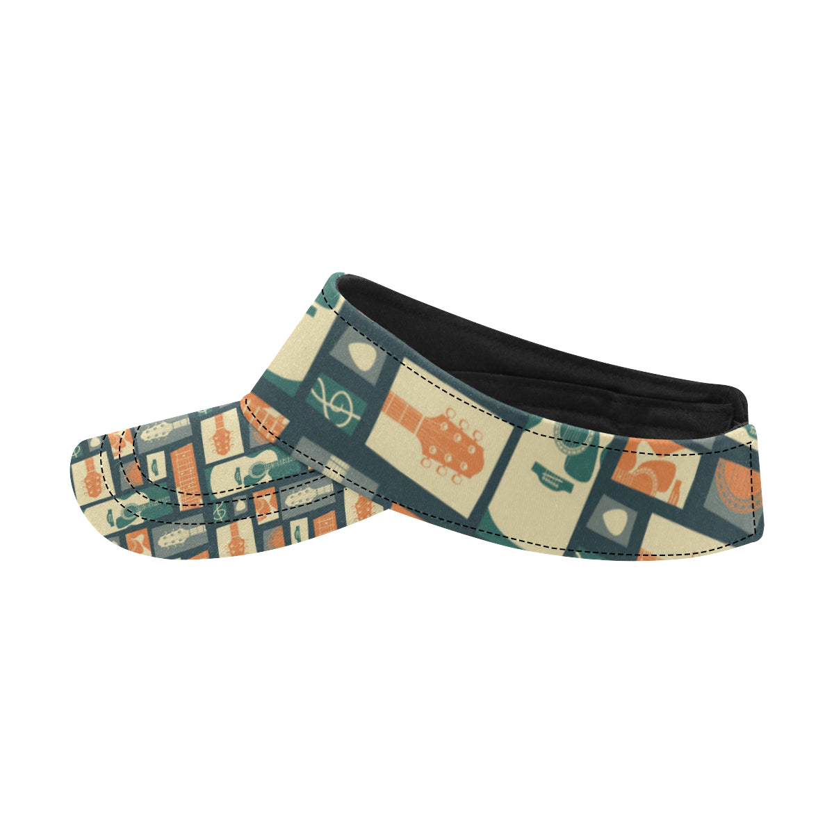 Acoustic Guitar Pattern Print Design 02 Unisex Sun Visor