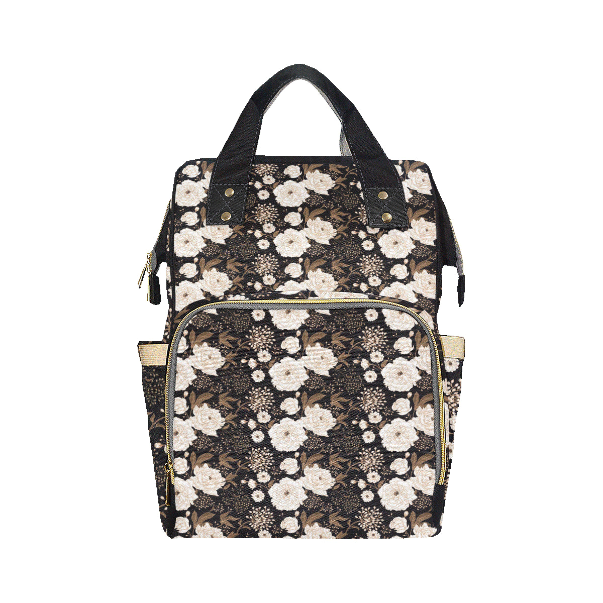 Peony Pattern Print Design A02 Diaper Bag Backpack