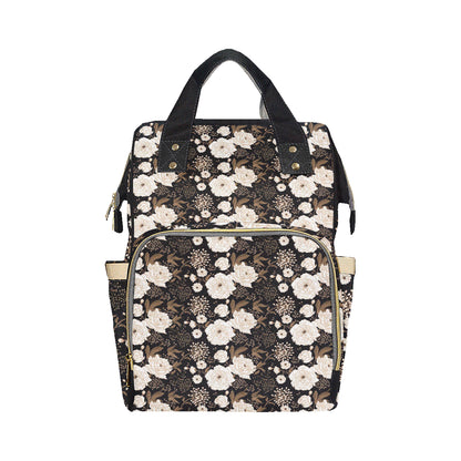 Peony Pattern Print Design A02 Diaper Bag Backpack