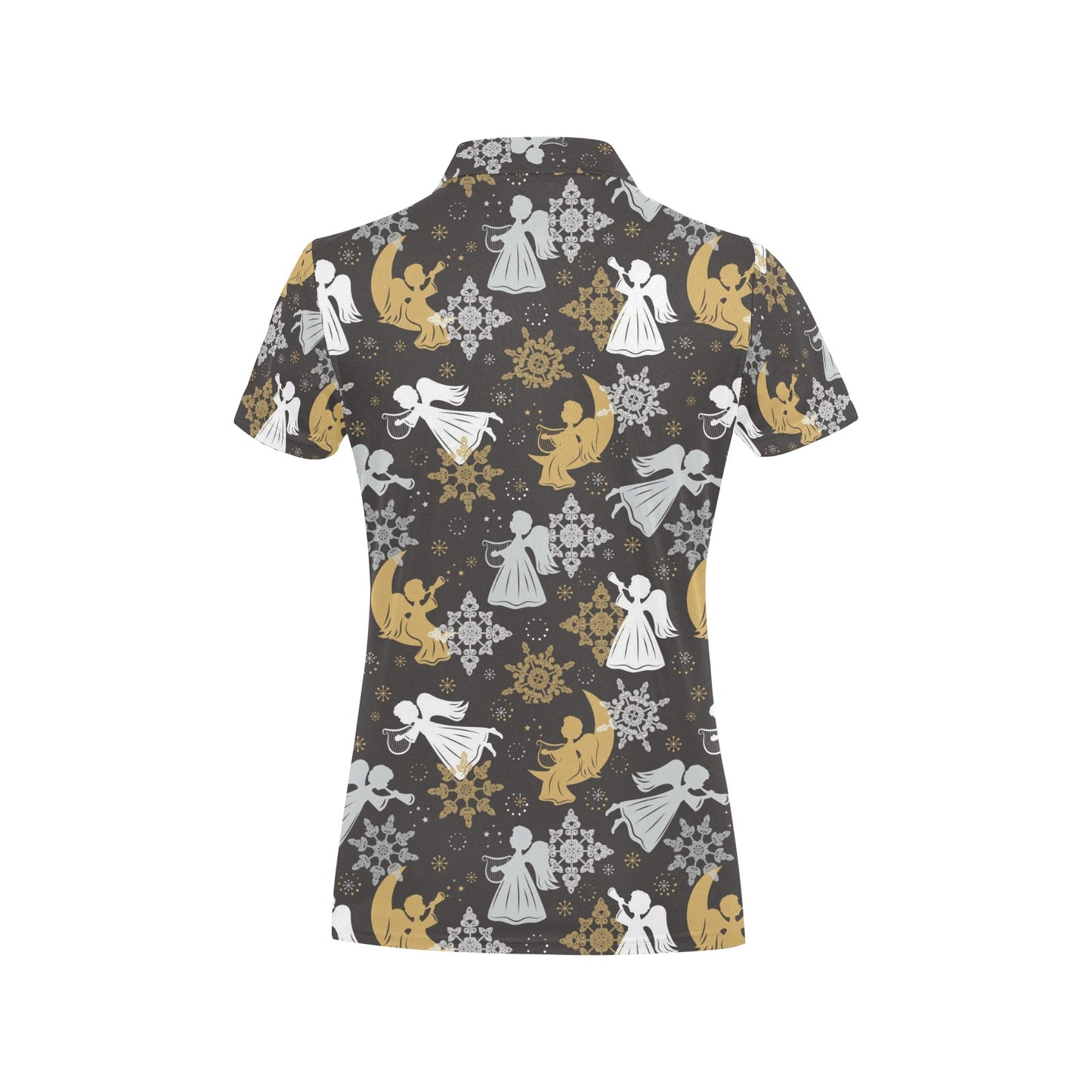 Angel Pattern Print Design 04 Women's Polo Shirt