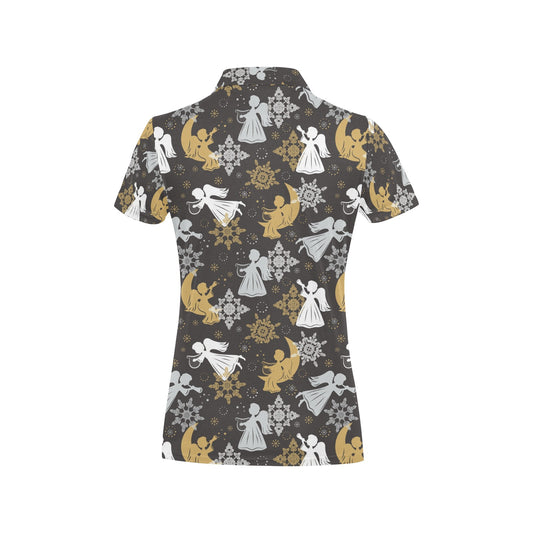Angel Pattern Print Design 04 Women's Polo Shirt