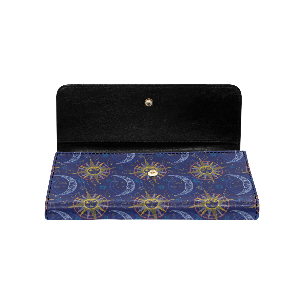 Celestial Moon Sun Pattern Print Design 01 Women's Trifold Wallet