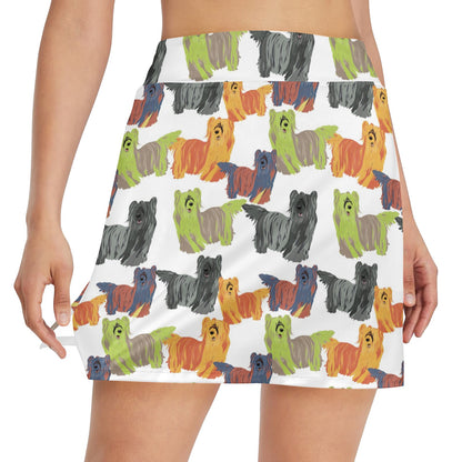 Skye Terriers Print Design LKS301 17" Golf & Pickleball Skort with Pockets