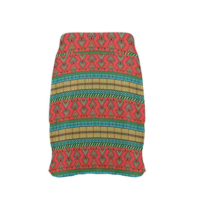 African Colorful Zigzag Print Pattern 17" Golf & Pickleball Skort with Pockets