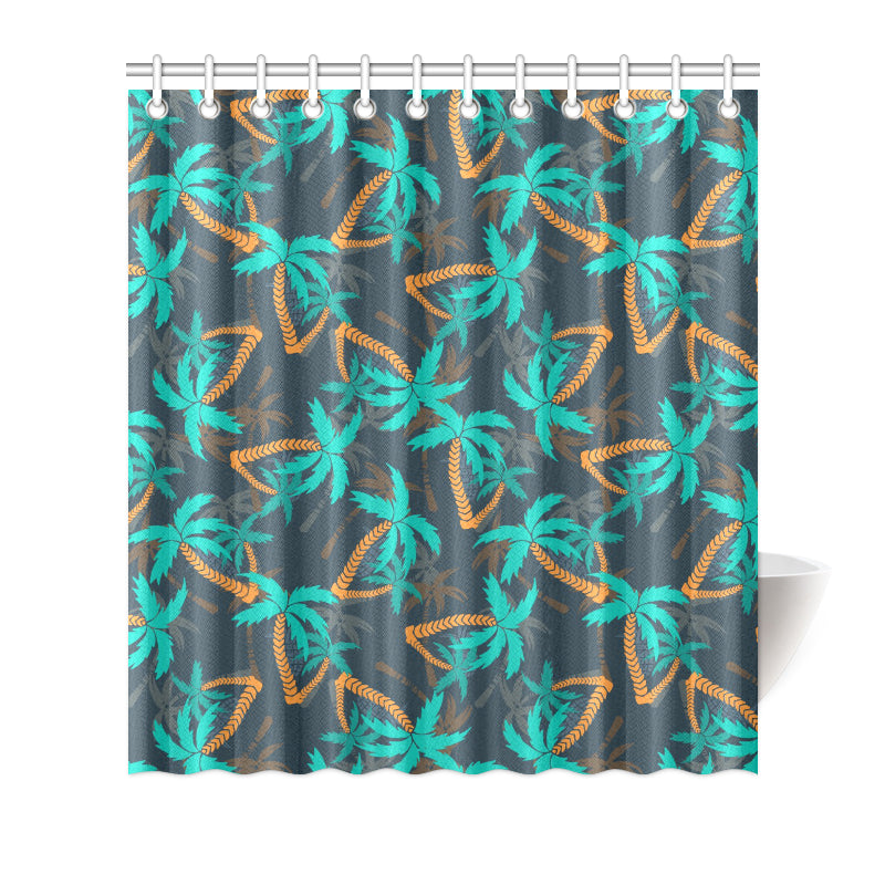 Palm Tree Pattern Print Design PT01 Shower Curtain