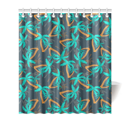 Palm Tree Pattern Print Design PT01 Shower Curtain