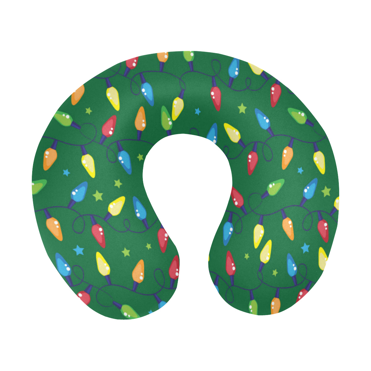 Christmas Light Pattern Print Design 02 U-Shaped Travel Neck Pillow